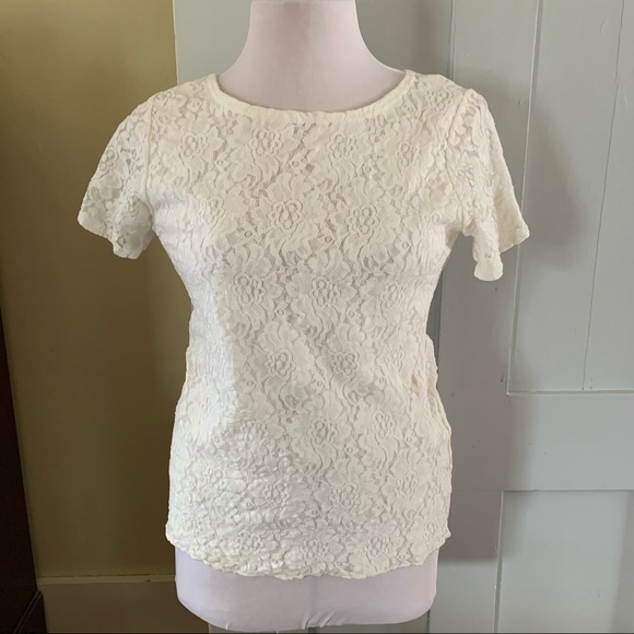 NWOT “WORN OUT” STRETCH LACE TOP - Picture 1 of 5